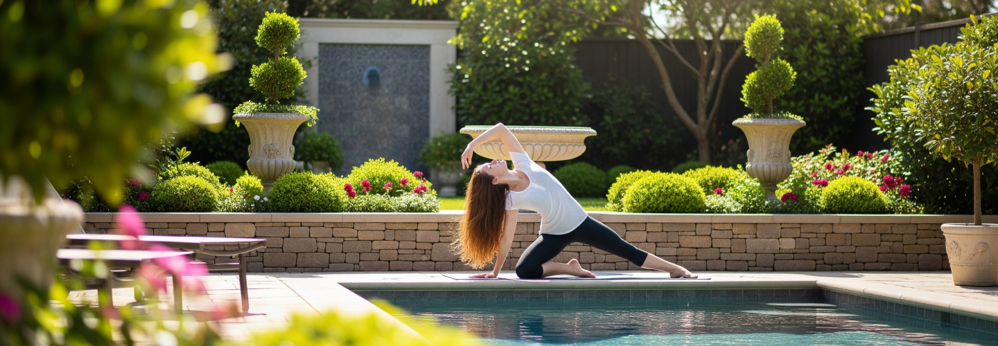 How to Create a Tranquil Poolside Yoga Sanctuary for Meditation and Fitness [Featured Image]
