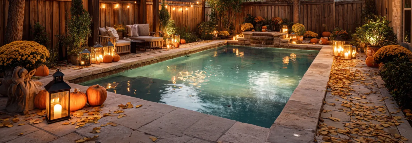Celebrate the First Day of Fall With Poolside Autumn Decor [Featured Image]