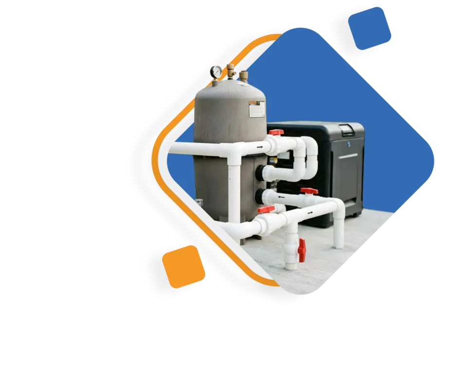 Custom pool equipment pad with pump and filter in Texas